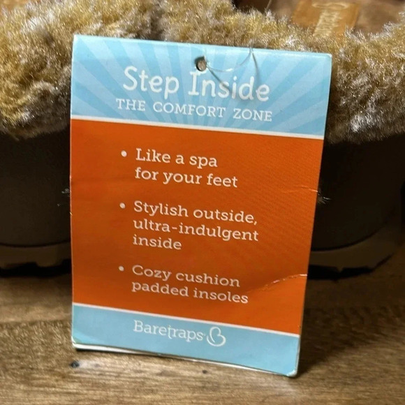 NWT Baretraps Becker Faux Fur Slip On Clog Shoe BRN Wedge Stay Dry Wmn 10 - Picture 14 of 16